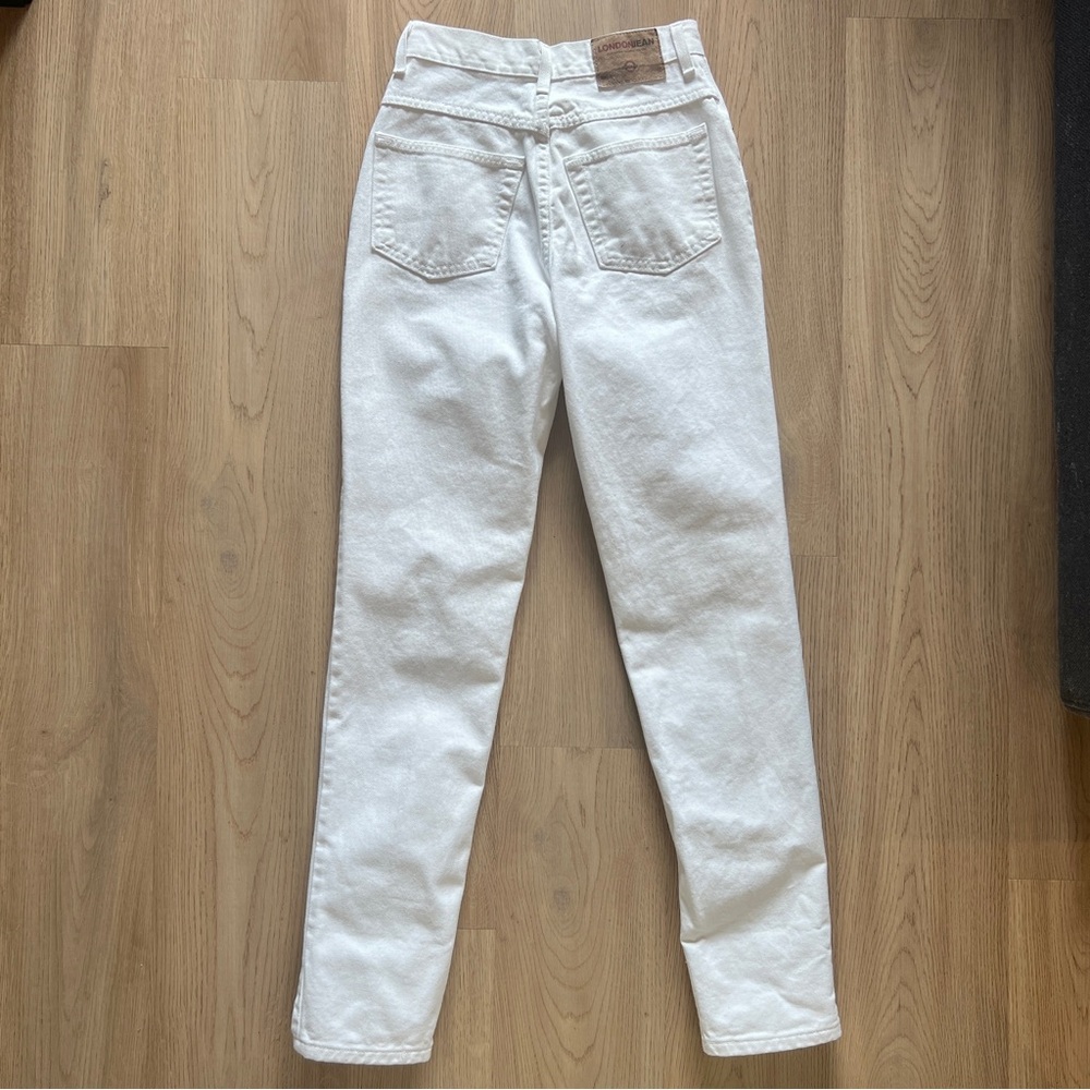 Vintage White 100% Cotton Slim Straight Leg Jeans Sz: 4 (26)
